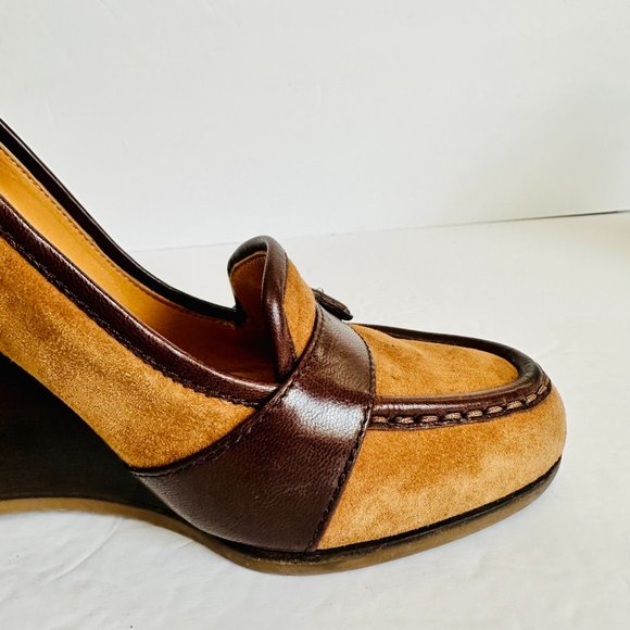 AUTHENTIC HERMES SUEDE AND LEATHER NIKITA LADY SHOES PUMPS SZ 6 MADE IN ITALY - Picture 8 of 14